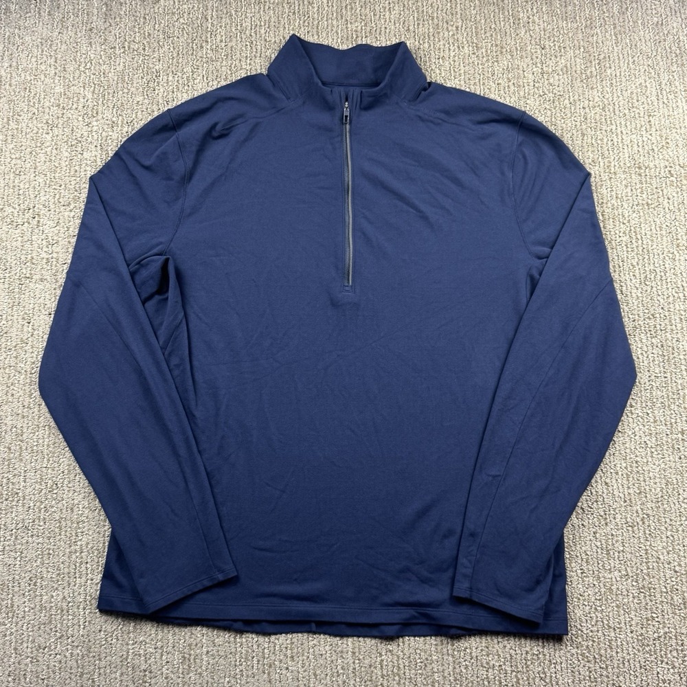 Lululemon Mens L Half Zip Long Sleeve Pullover At Ease Stretch Blue